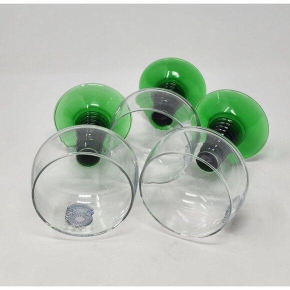 Military-Themed Green Glass Goblets With "I Strike" & 4-3 ADA Design Spiral Stem - Picture 5 of 6